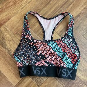 Victoria's Secret VSX Black Pink Racerback Bra XS Women’s Colorful Sports Bra